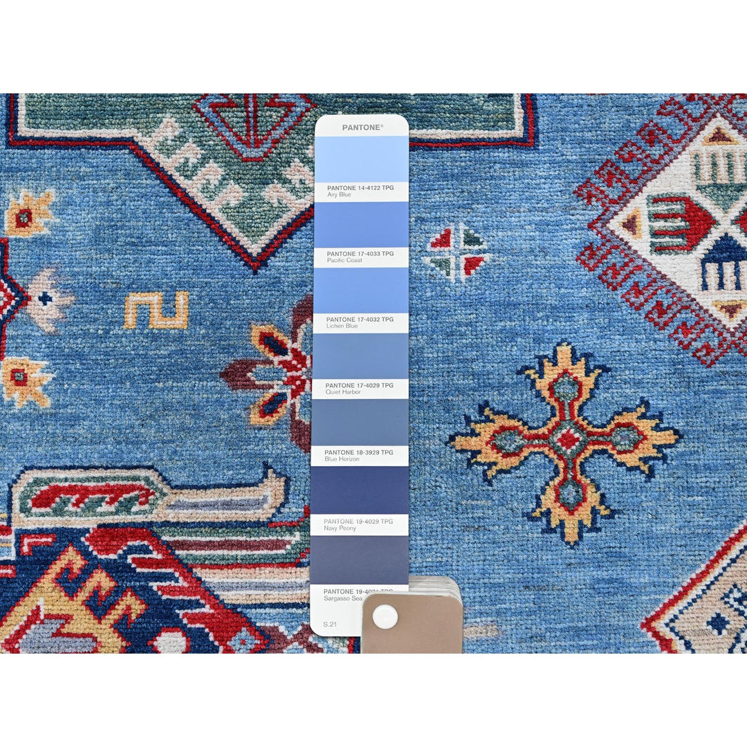 9'9" x 14'0" New Hand Knotted Blue Wool Rectangle Oriental Rug - MOA102528