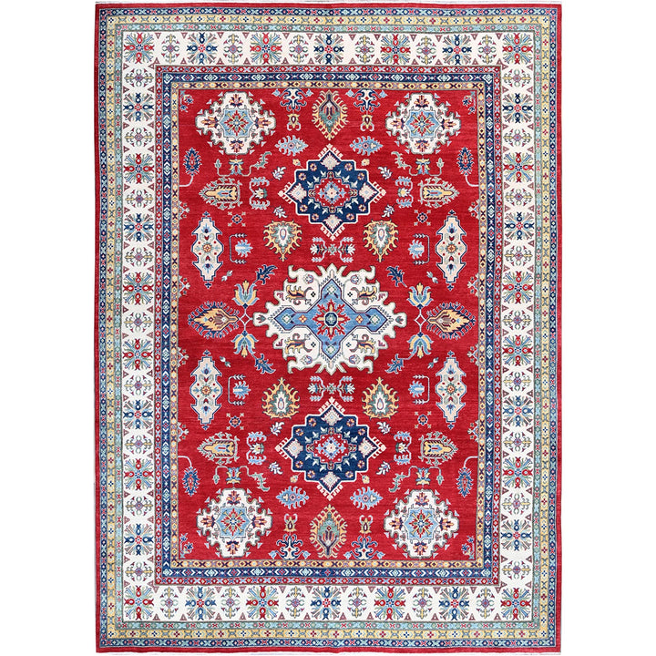 9'9" x 13'11" New Hand Knotted Red Wool Rectangle Oriental Rug - MOA102529