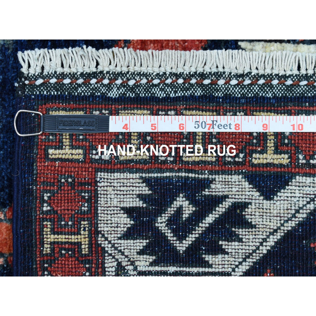 5'1" x 6'8" New Hand Knotted Blue Wool Rectangle Oriental Rug - MOA10253003