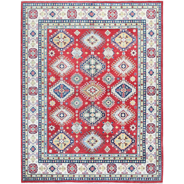 7'10" x 9'11" New Hand Knotted Red Wool Rectangle Oriental Rug - MOA102530