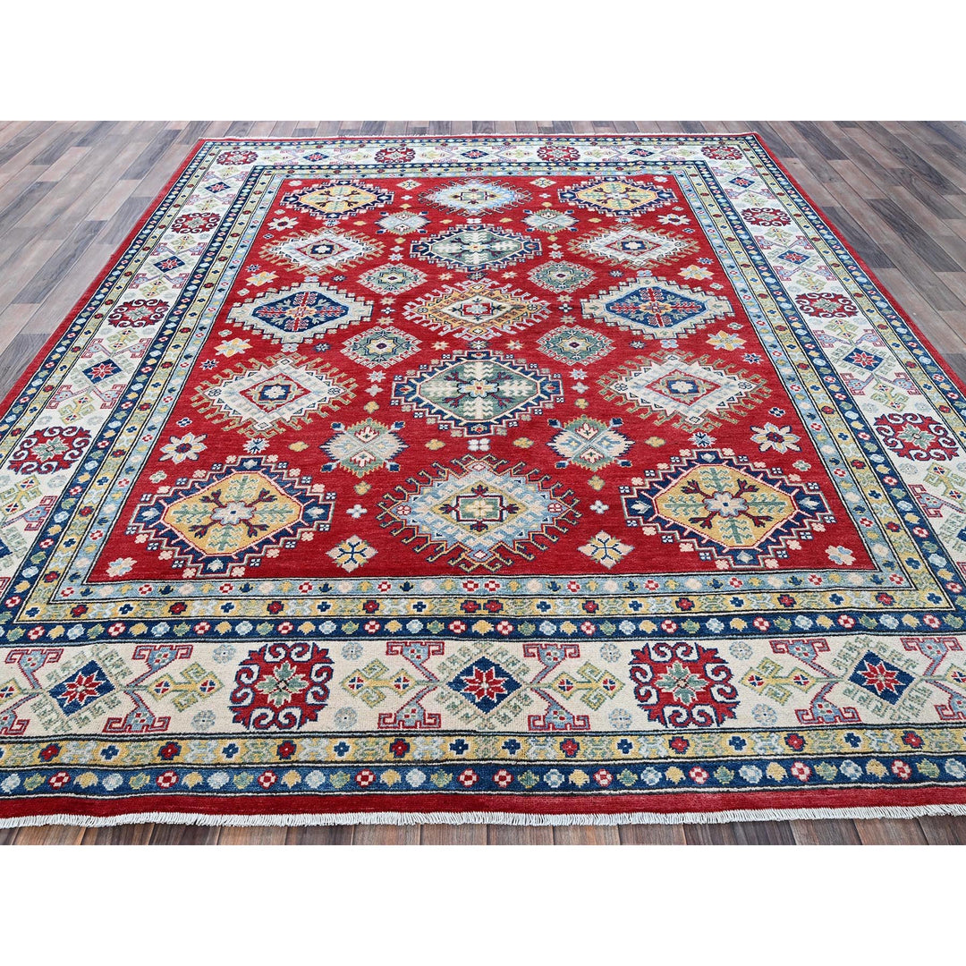 7'10" x 9'11" New Hand Knotted Red Wool Rectangle Oriental Rug - MOA102530