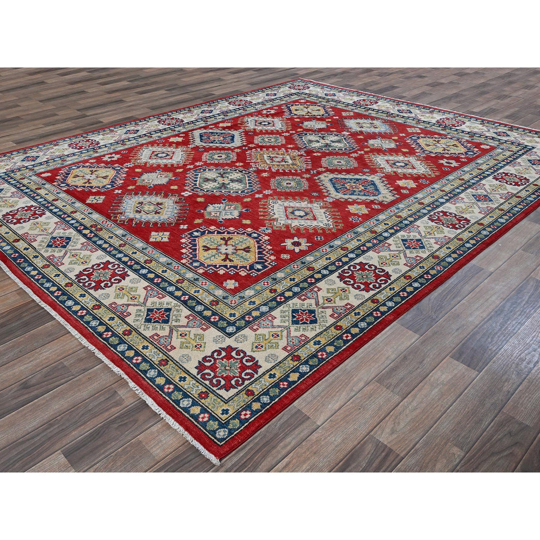 7'10" x 9'11" New Hand Knotted Red Wool Rectangle Oriental Rug - MOA102530