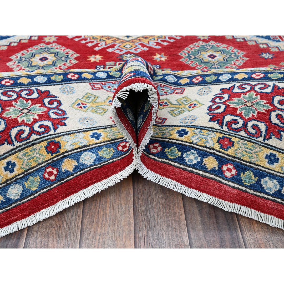 7'10" x 9'11" New Hand Knotted Red Wool Rectangle Oriental Rug - MOA102530