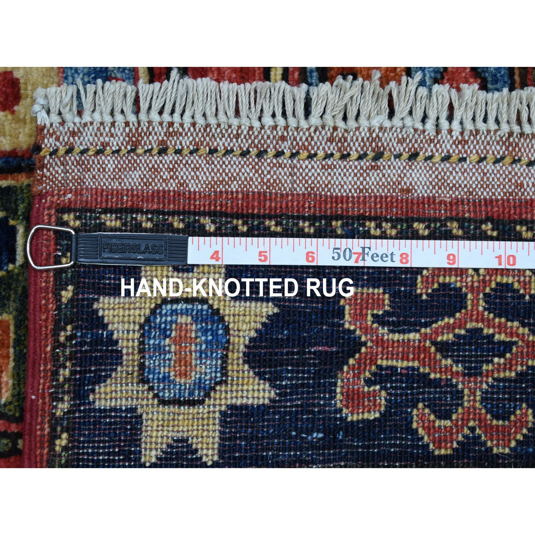 4'0" x 10'2" New Hand Knotted Red Wool Runner Oriental Rug - MOA10253126