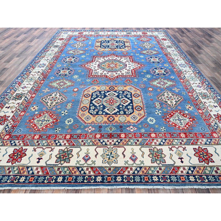 8'11" x 12'8" New Hand Knotted Blue Wool Rectangle Oriental Rug - MOA102531
