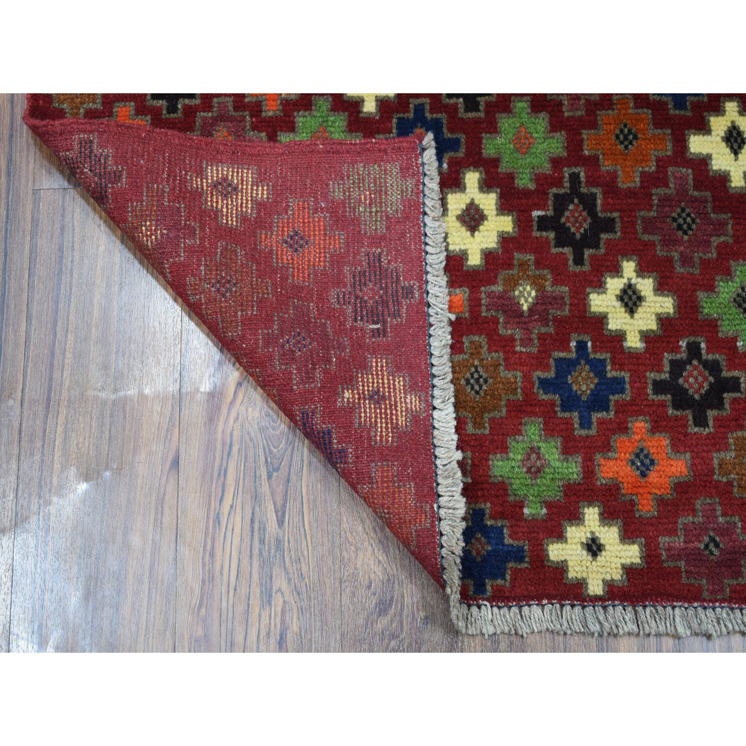 3'1" x 4'10" New Hand Knotted Red Wool Rectangle Oriental Rug - MOA10253299