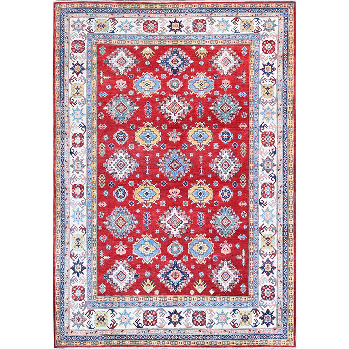 8'0" x 11'3" New Hand Knotted Red Wool Rectangle Oriental Rug - MOA102532