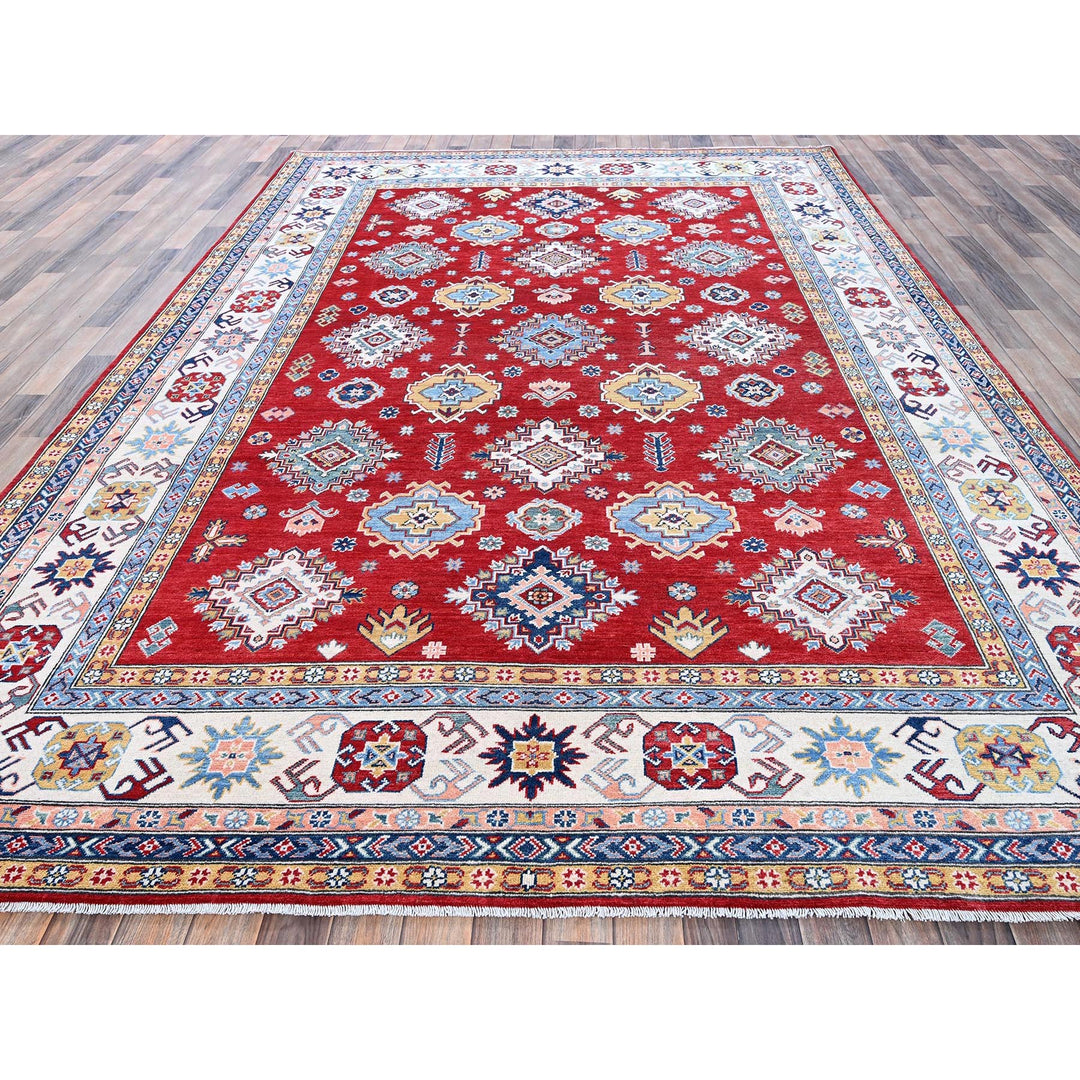 8'0" x 11'3" New Hand Knotted Red Wool Rectangle Oriental Rug - MOA102532
