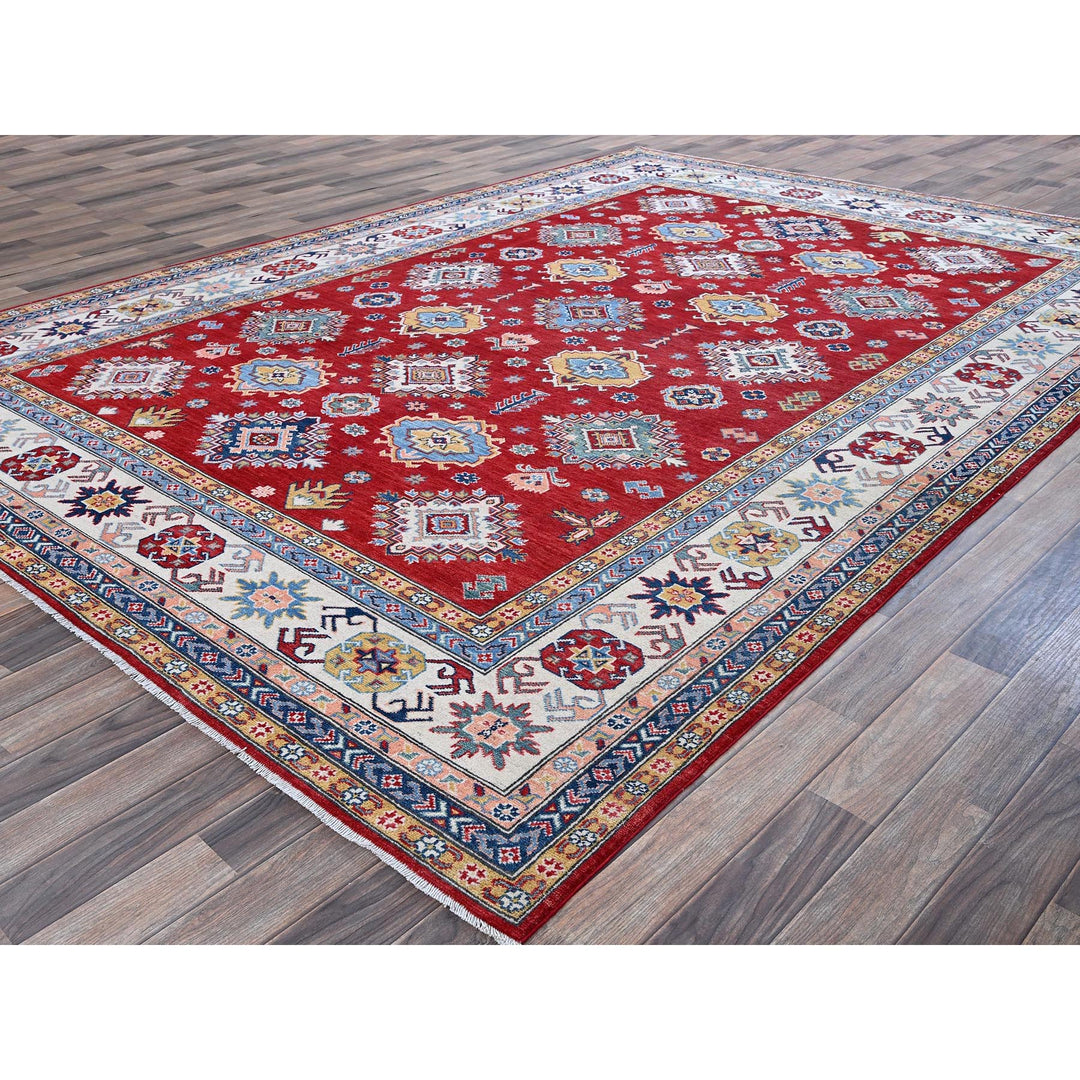 8'0" x 11'3" New Hand Knotted Red Wool Rectangle Oriental Rug - MOA102532