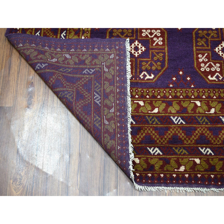 6'8" x 9'5" New Hand Knotted Purple Cotton Rectangle Oriental Rug - MOA10253355