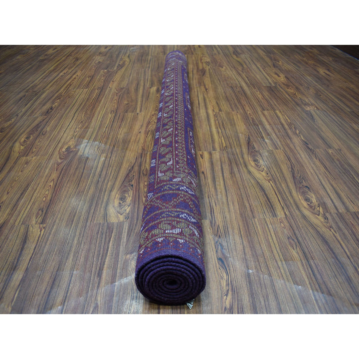 6'8" x 9'5" New Hand Knotted Purple Cotton Rectangle Oriental Rug - MOA10253355