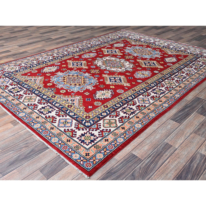 6'3" x 8'11" New Hand Knotted Red Wool Rectangle Oriental Rug - MOA102533