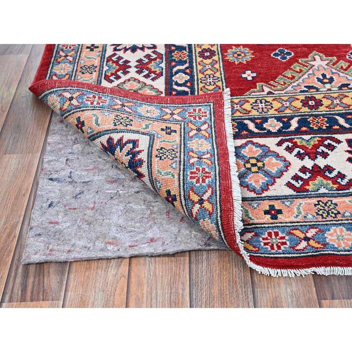 6'3" x 8'11" New Hand Knotted Red Wool Rectangle Oriental Rug - MOA102533
