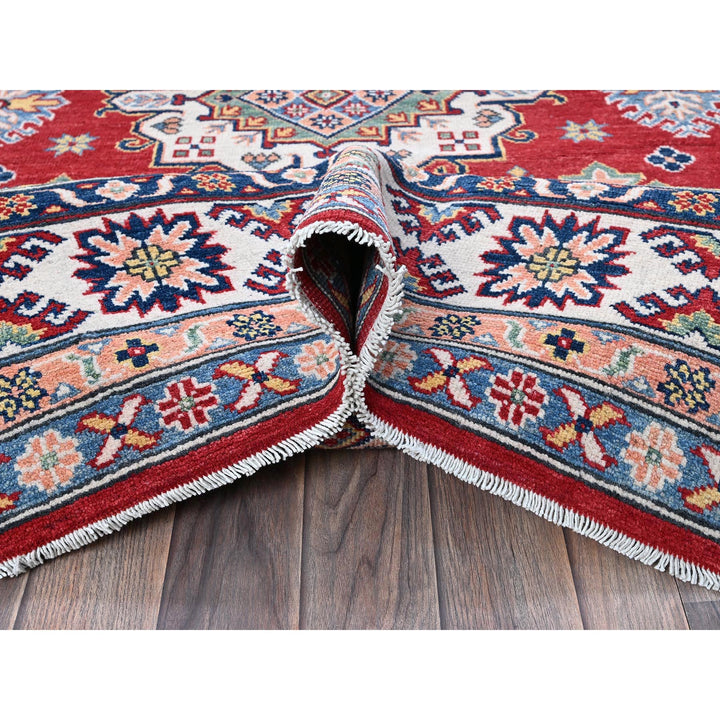 6'3" x 8'11" New Hand Knotted Red Wool Rectangle Oriental Rug - MOA102533
