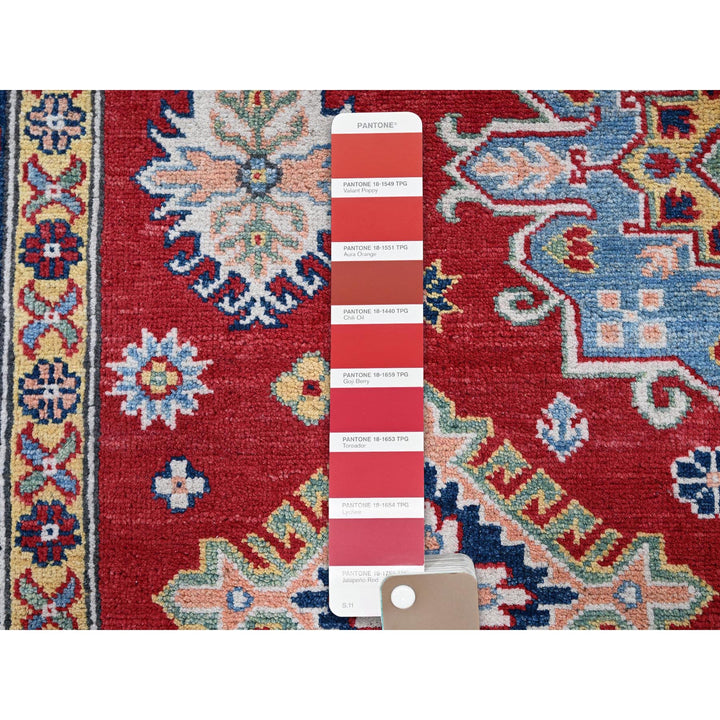 6'3" x 8'11" New Hand Knotted Red Wool Rectangle Oriental Rug - MOA102533