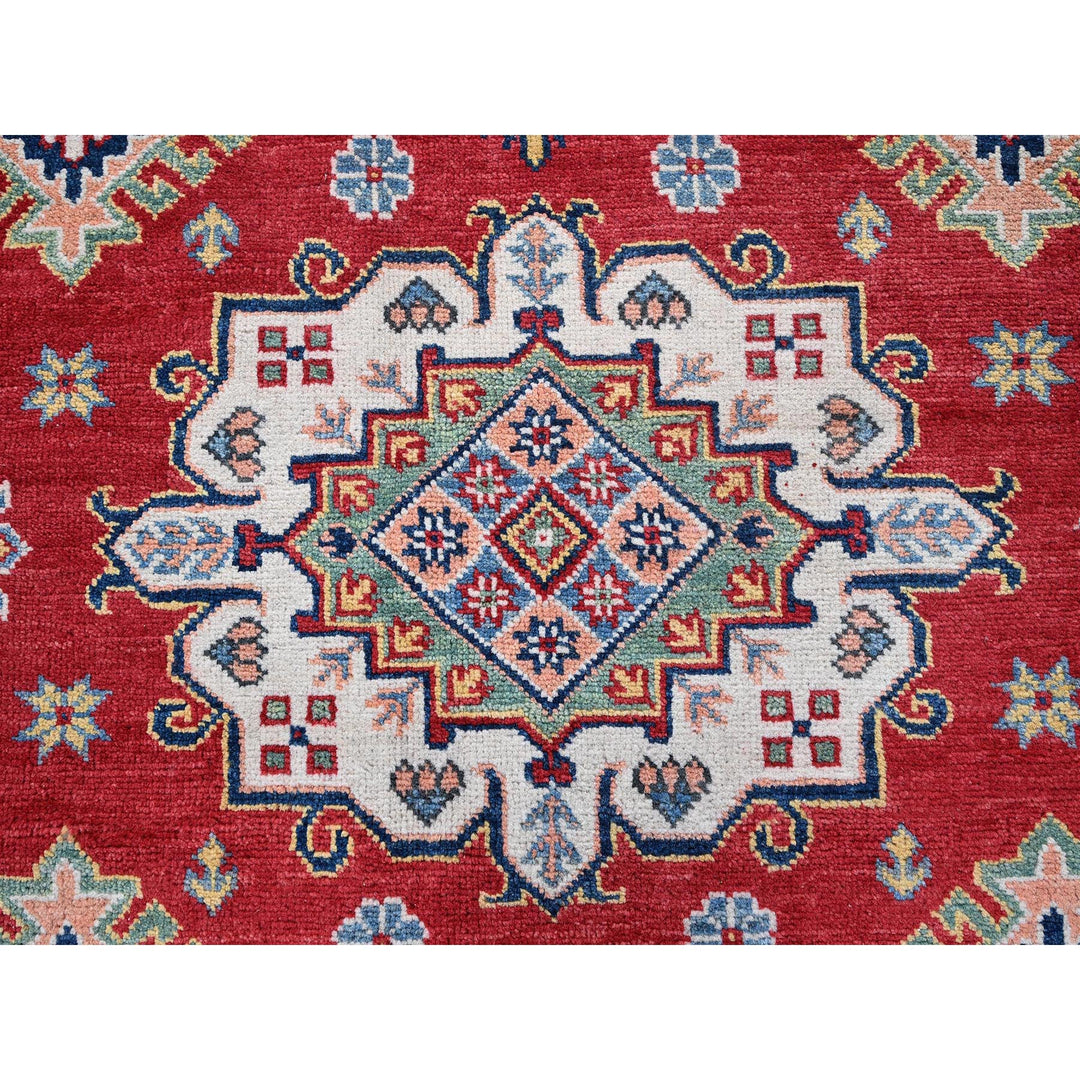 6'3" x 8'11" New Hand Knotted Red Wool Rectangle Oriental Rug - MOA102533