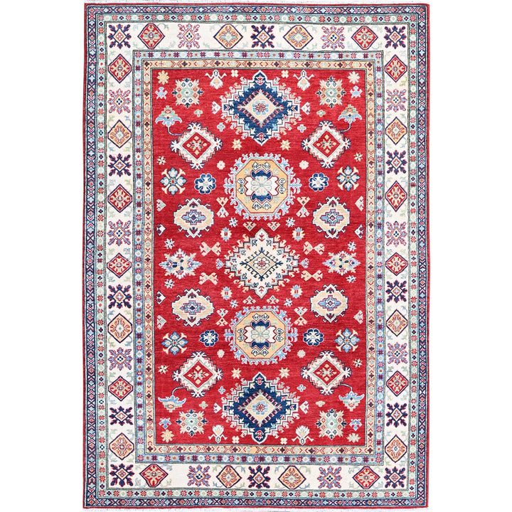 5'10" x 8'8" New Hand Knotted Red Wool Rectangle Oriental Rug - MOA102534