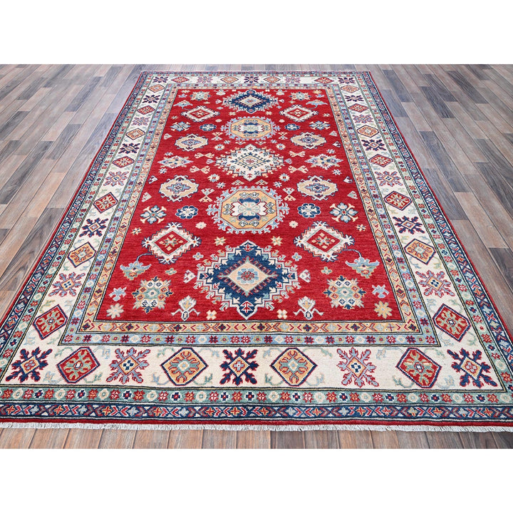 5'10" x 8'8" New Hand Knotted Red Wool Rectangle Oriental Rug - MOA102534