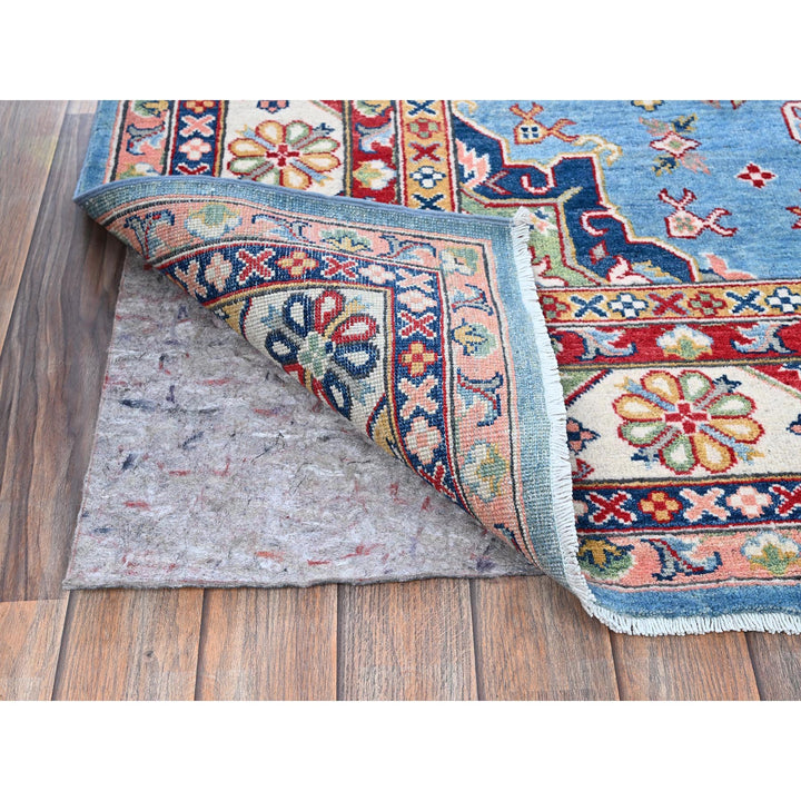 6'2" x 8'7" New Hand Knotted Blue Wool Rectangle Oriental Rug - MOA102535
