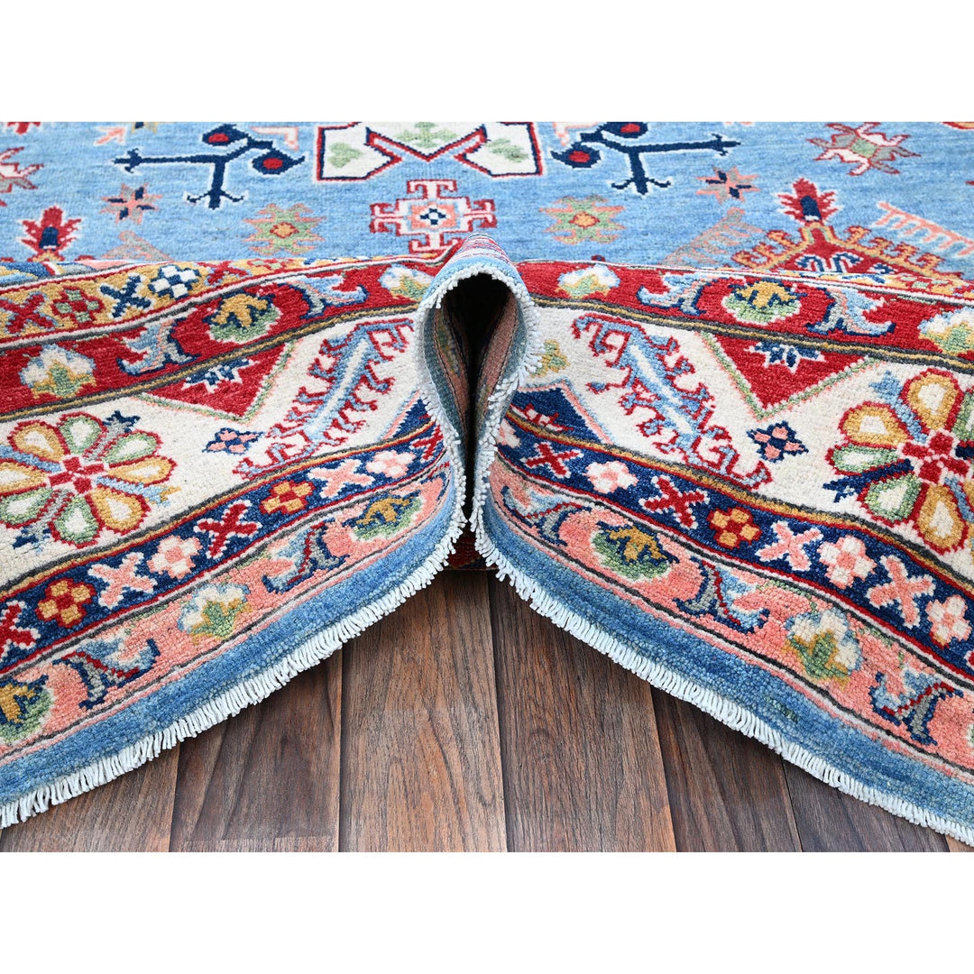6'2" x 8'7" New Hand Knotted Blue Wool Rectangle Oriental Rug - MOA102535