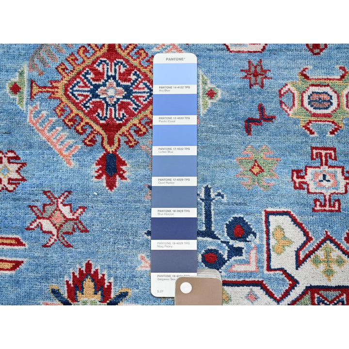 6'2" x 8'7" New Hand Knotted Blue Wool Rectangle Oriental Rug - MOA102535