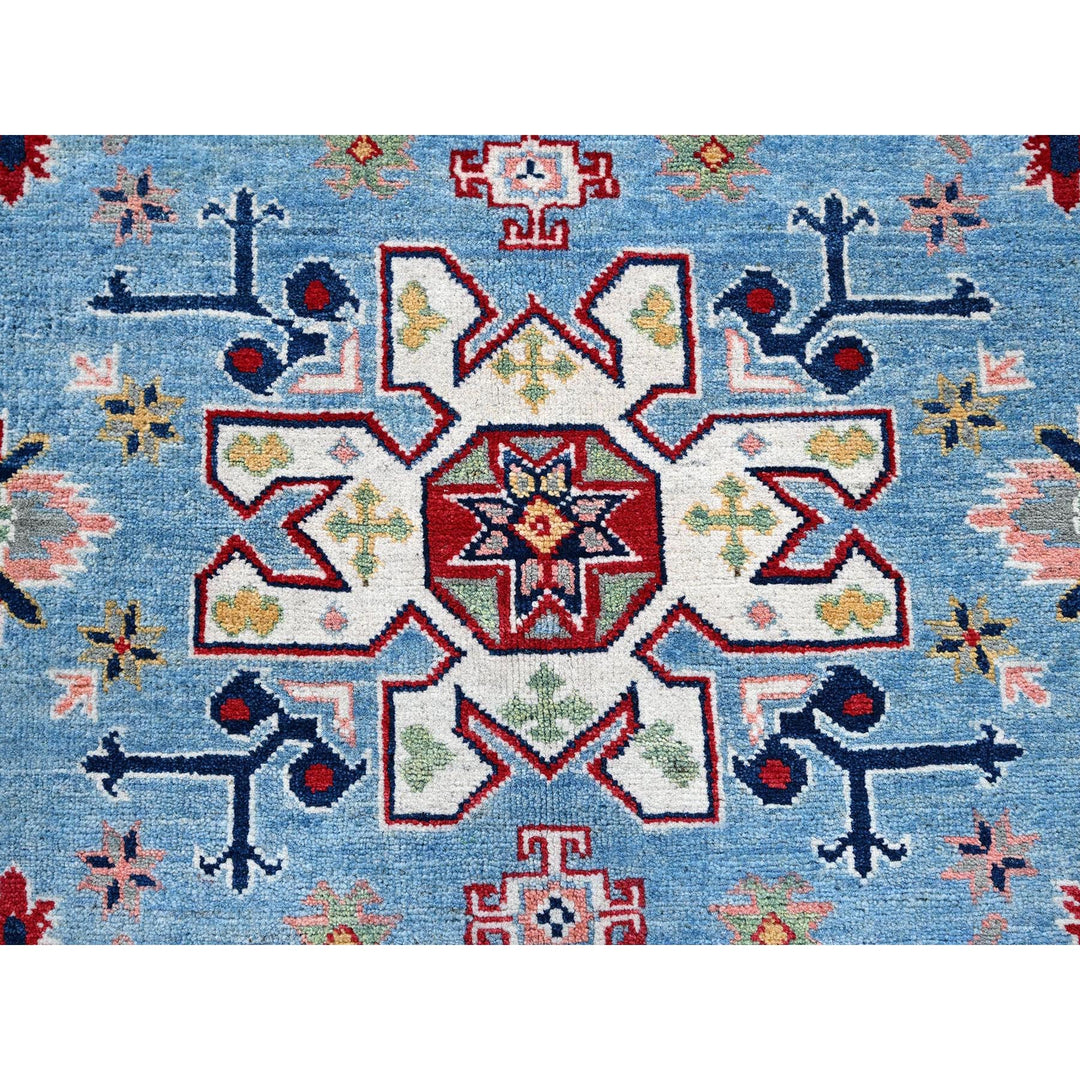 6'2" x 8'7" New Hand Knotted Blue Wool Rectangle Oriental Rug - MOA102535