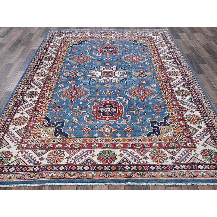 5'11" x 8'9" New Hand Knotted Blue Wool Rectangle Oriental Rug - MOA102536