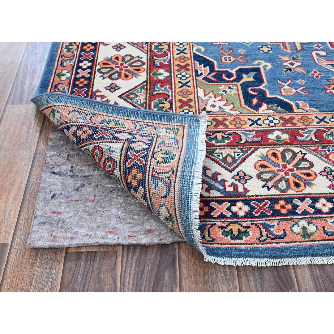 5'11" x 8'9" New Hand Knotted Blue Wool Rectangle Oriental Rug - MOA102536