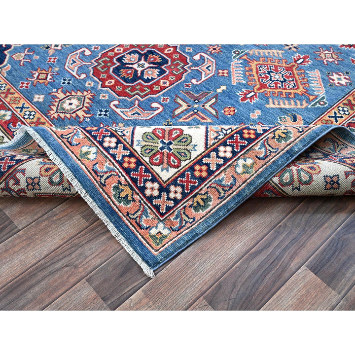 5'11" x 8'9" New Hand Knotted Blue Wool Rectangle Oriental Rug - MOA102536