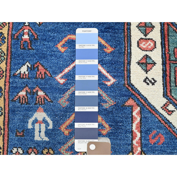 5'2" x 6'11" New Hand Knotted Blue Wool Rectangle Oriental Rug - MOA102537