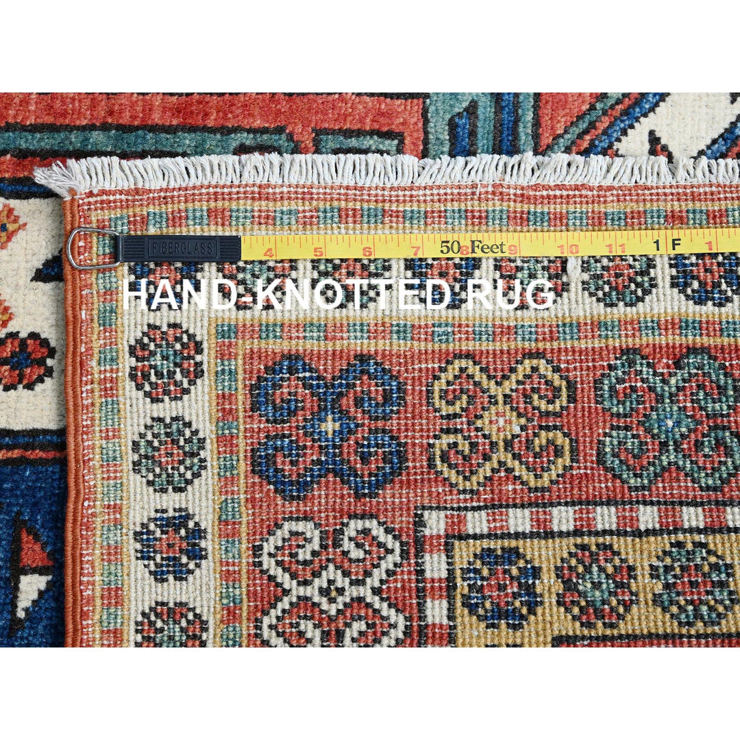 5'2" x 6'11" New Hand Knotted Blue Wool Rectangle Oriental Rug - MOA102537