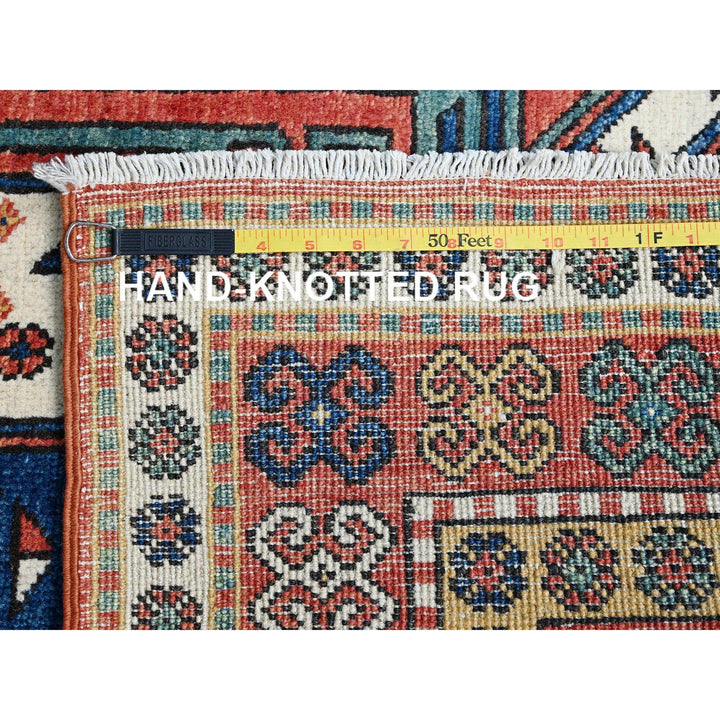 5'2" x 6'11" New Hand Knotted Blue Wool Rectangle Oriental Rug - MOA102537