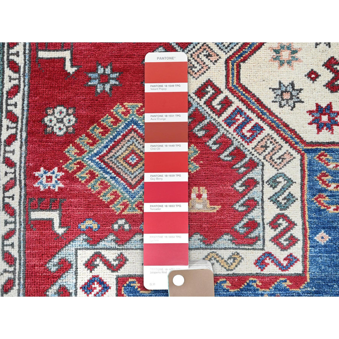 4'10" x 6'5" New Hand Knotted Red Wool Rectangle Oriental Rug - MOA102538