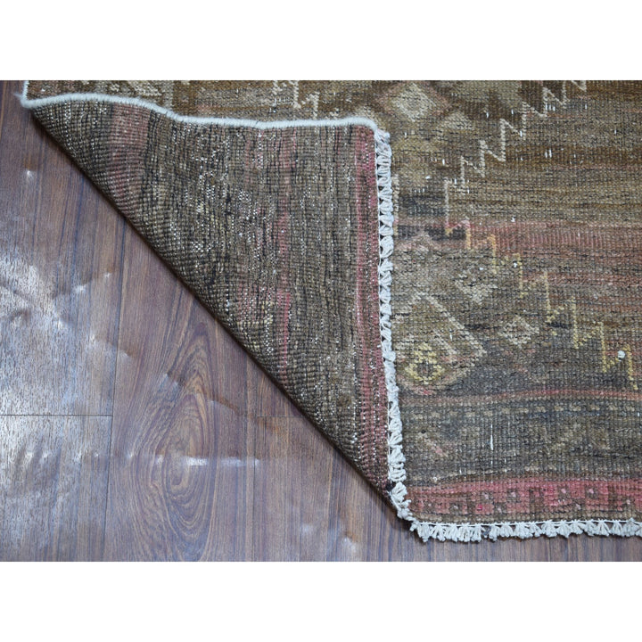 3'3" x 9'8" New Hand Knotted Grey Worn Wool Runner Oriental Rug - MOA10254087