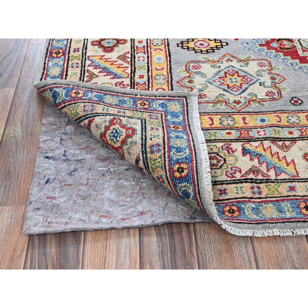 5'0" x 6'3" New Hand Knotted Grey Wool Rectangle Oriental Rug - MOA102540