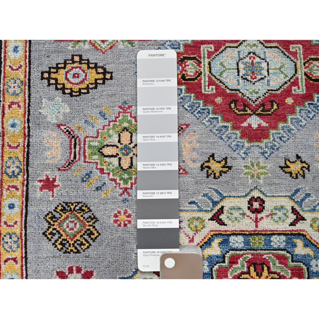 5'0" x 6'3" New Hand Knotted Grey Wool Rectangle Oriental Rug - MOA102540