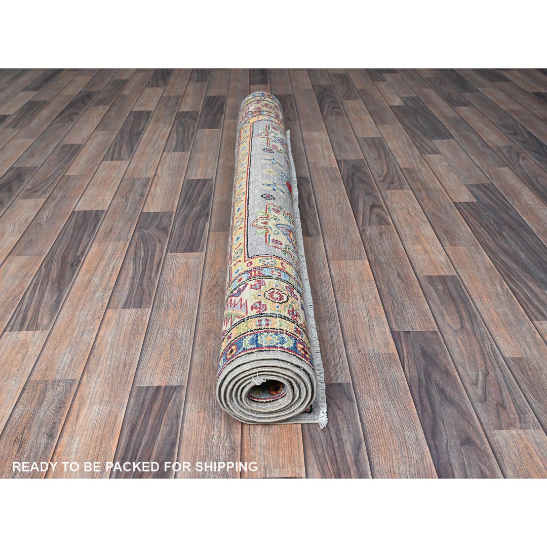 5'0" x 6'3" New Hand Knotted Grey Wool Rectangle Oriental Rug - MOA102540