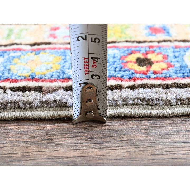 5'0" x 6'3" New Hand Knotted Grey Wool Rectangle Oriental Rug - MOA102540