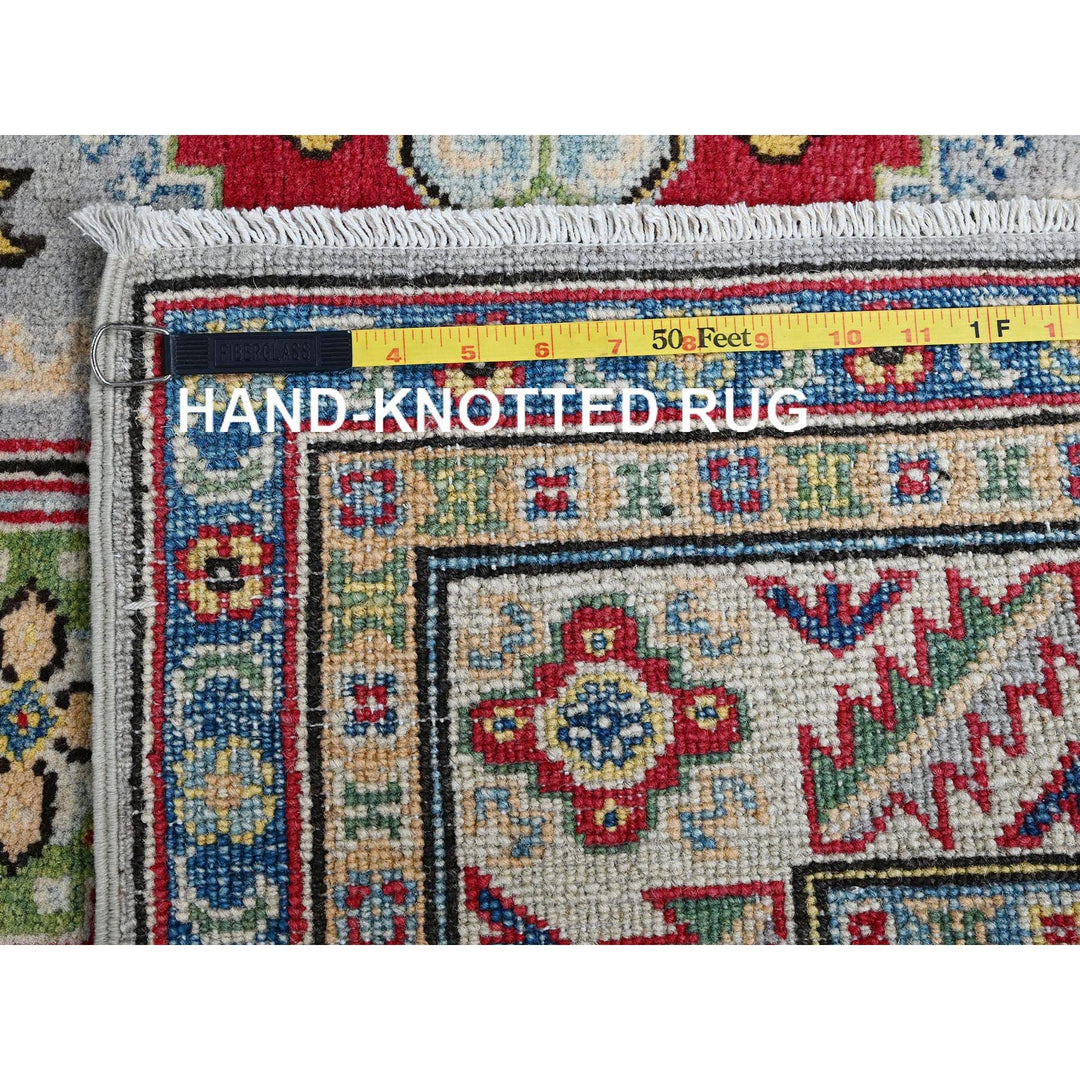 5'0" x 6'3" New Hand Knotted Grey Wool Rectangle Oriental Rug - MOA102540