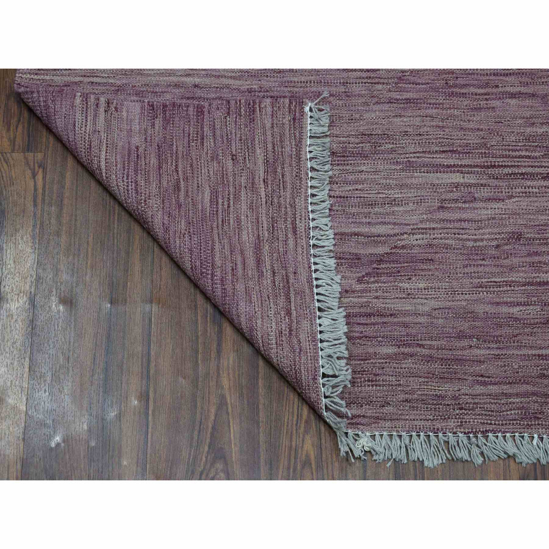 2'8" x 10'0" New Hand Woven Purple Wool Runner Oriental Rug - MOA10254248