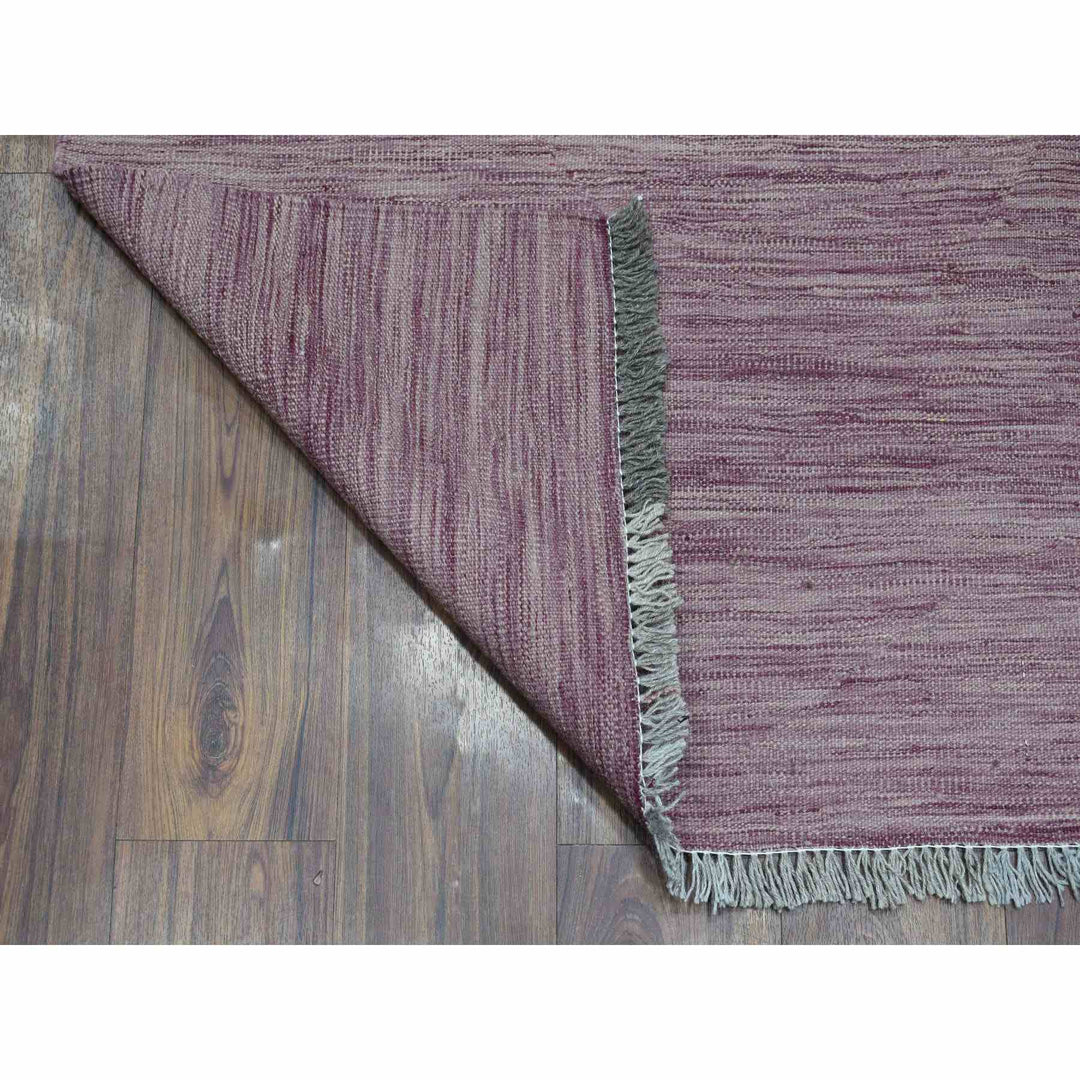 2'8" x 16'0" New Hand Woven Purple Wool Runner Oriental Rug - MOA10254253