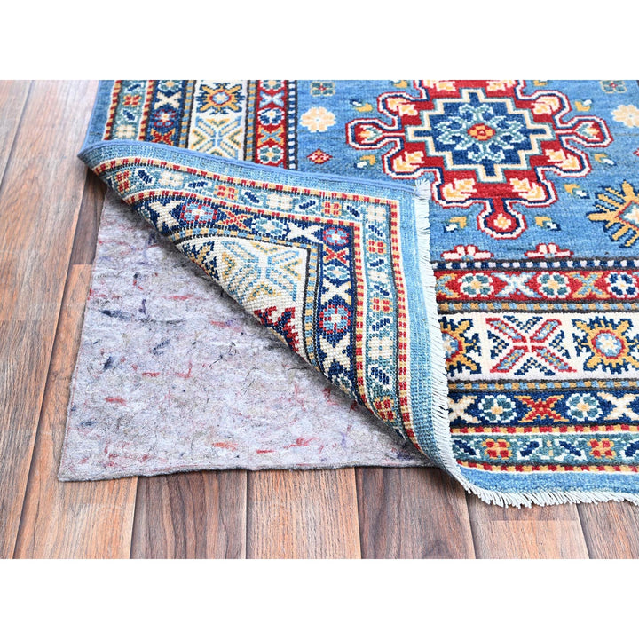 3'2" x 16'1" New Hand Knotted Blue Wool Runner Oriental Rug - MOA102545