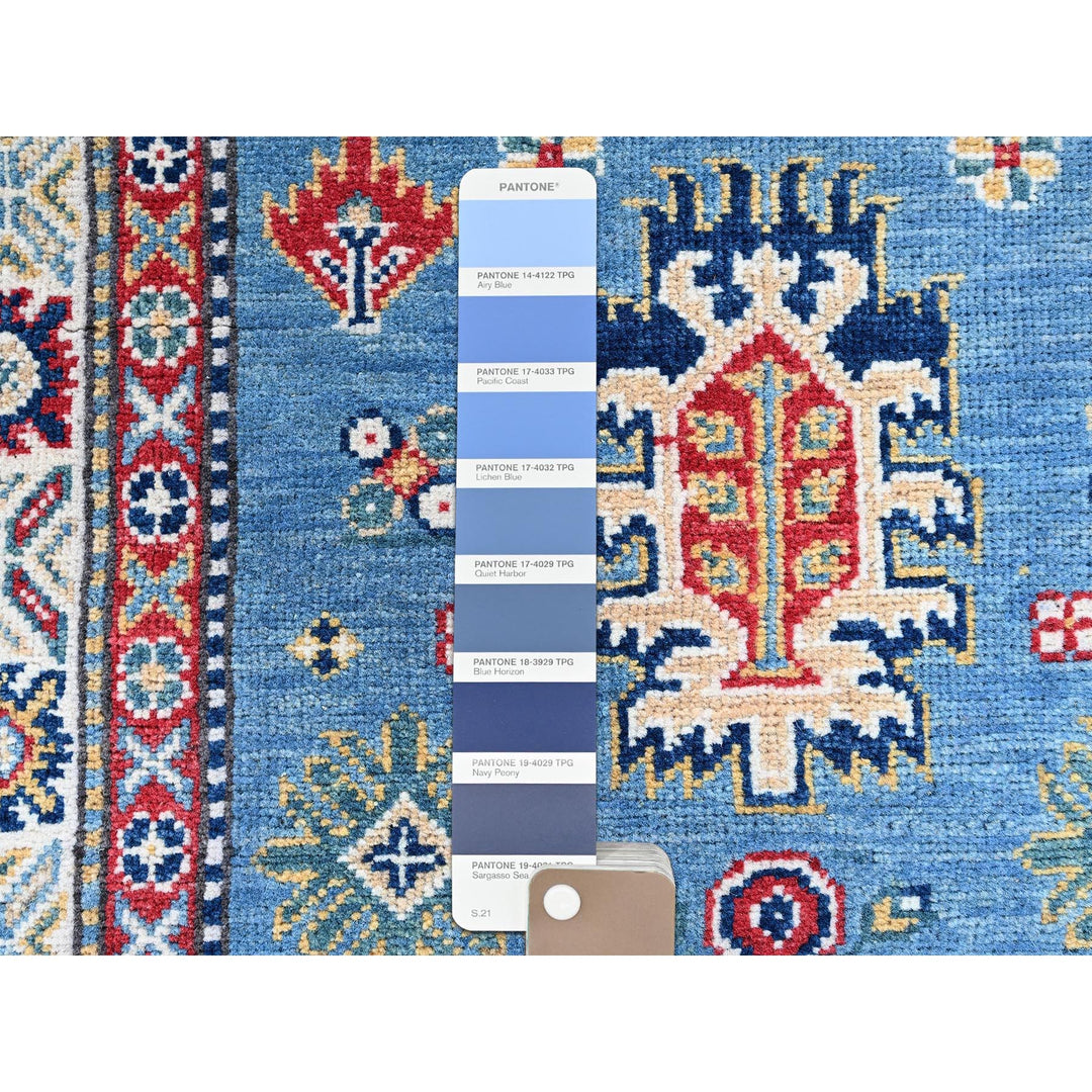 3'2" x 16'1" New Hand Knotted Blue Wool Runner Oriental Rug - MOA102545