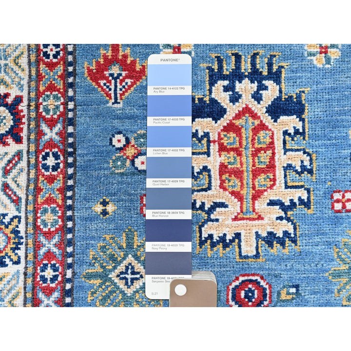 3'2" x 16'1" New Hand Knotted Blue Wool Runner Oriental Rug - MOA102545
