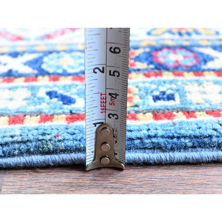 3'2" x 16'1" New Hand Knotted Blue Wool Runner Oriental Rug - MOA102545