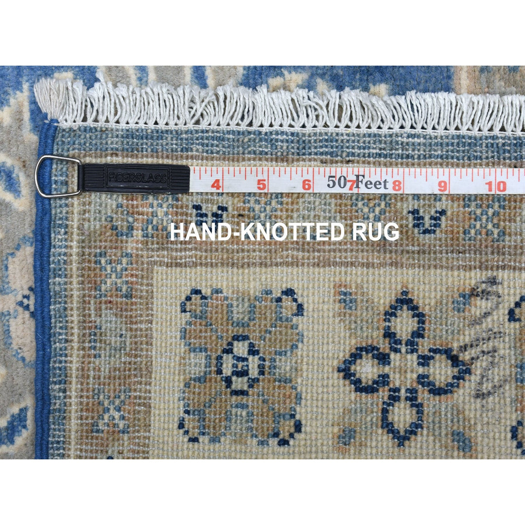 2'6" x 9'7" New Hand Knotted Blue Wool Runner Oriental Rug - MOA10254621