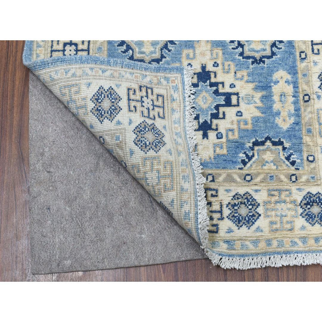 2'8" x 9'6" New Hand Knotted Blue Wool Runner Oriental Rug - MOA10254622