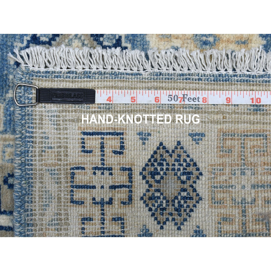 2'8" x 9'6" New Hand Knotted Blue Wool Runner Oriental Rug - MOA10254622