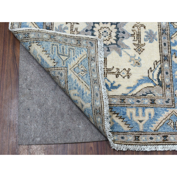 2'8" x 9'1" New Hand Knotted Ivory Wool Runner Oriental Rug - MOA10254623