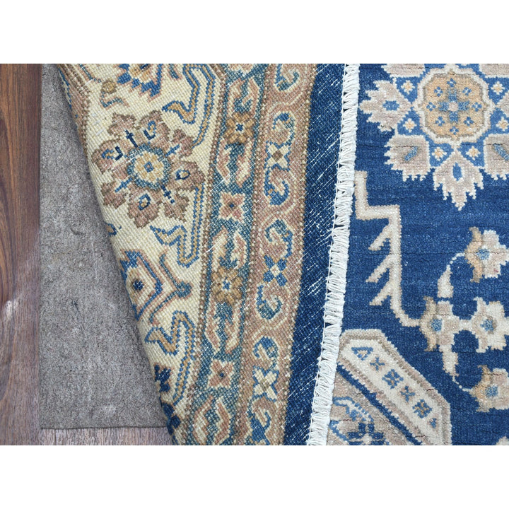 7'8" x 7'8" New Hand Knotted Blue Wool Rectangle Oriental Rug - MOA10254633